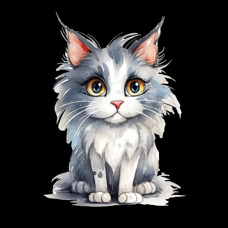 Aquarelles de chat des forêts norvégiennes