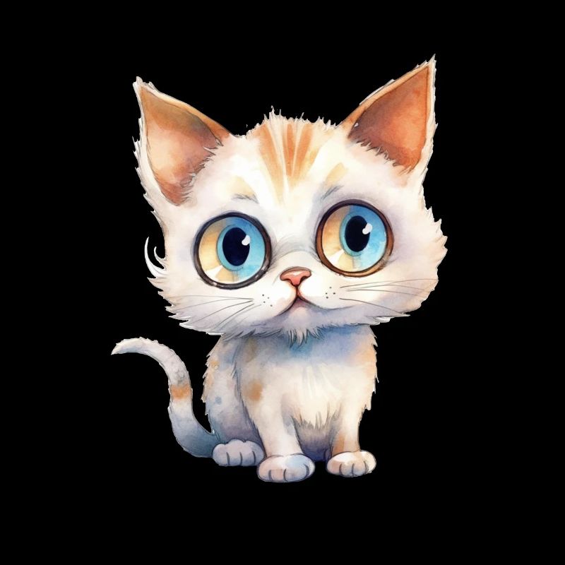 Dessin à l’aquarelle de chat