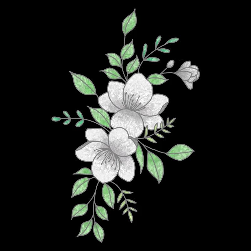 Fleur blanche et grise