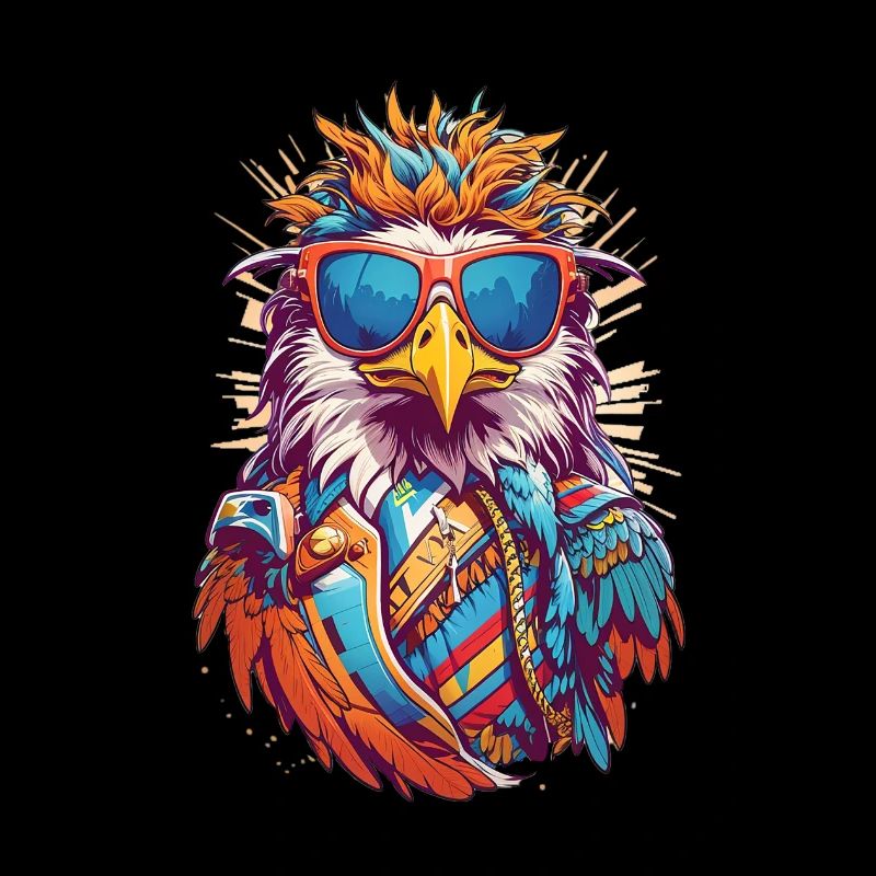 Cool Colourful Eagle in Sunglasses