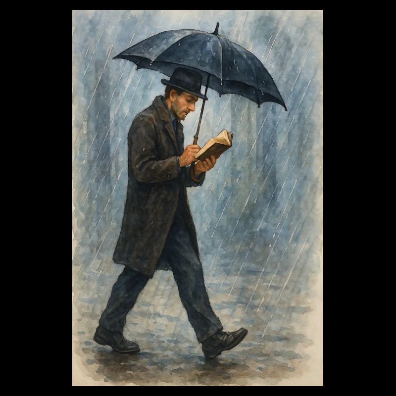 Reading in the rain