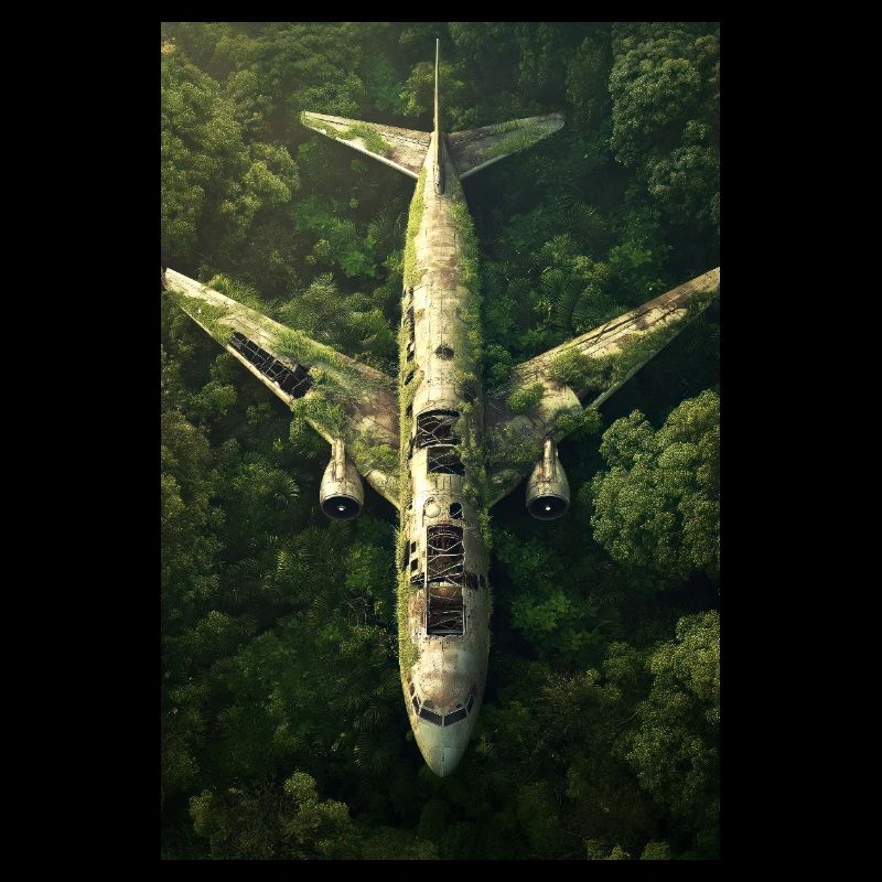 Verlassenes Dschungel-Flugzeugwrack