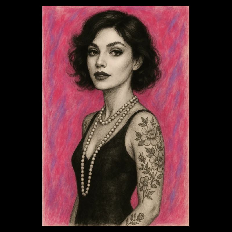 Frau Halskette Perlen Rosa Elegant Omikly Pop Art