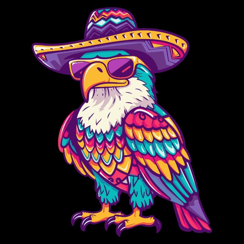 Aigle Bande Dessinée Drôle Sombrero