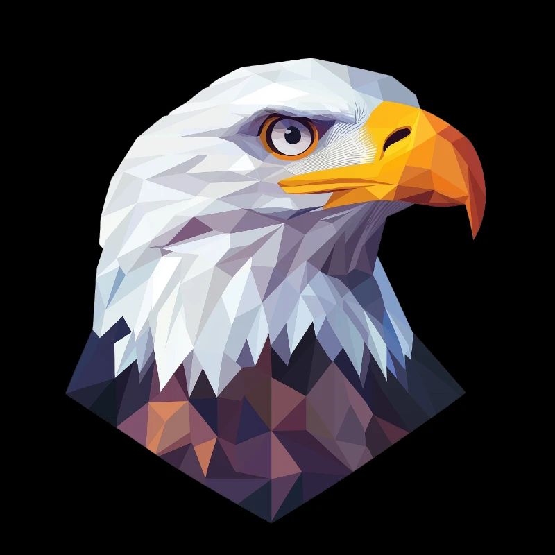 Eagle Head Low Poly Logo Design