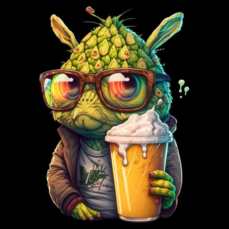 Bière artisanale fraîche Comic Hops avec de la bière