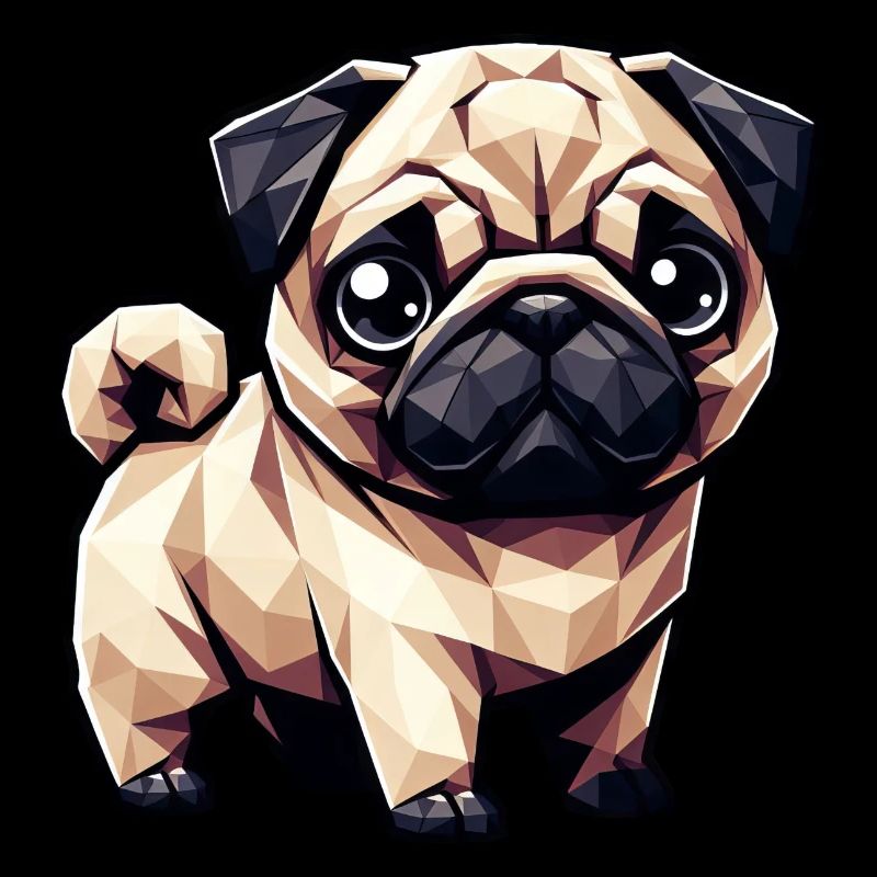 Hund Mops Polygon Geometrisch Design