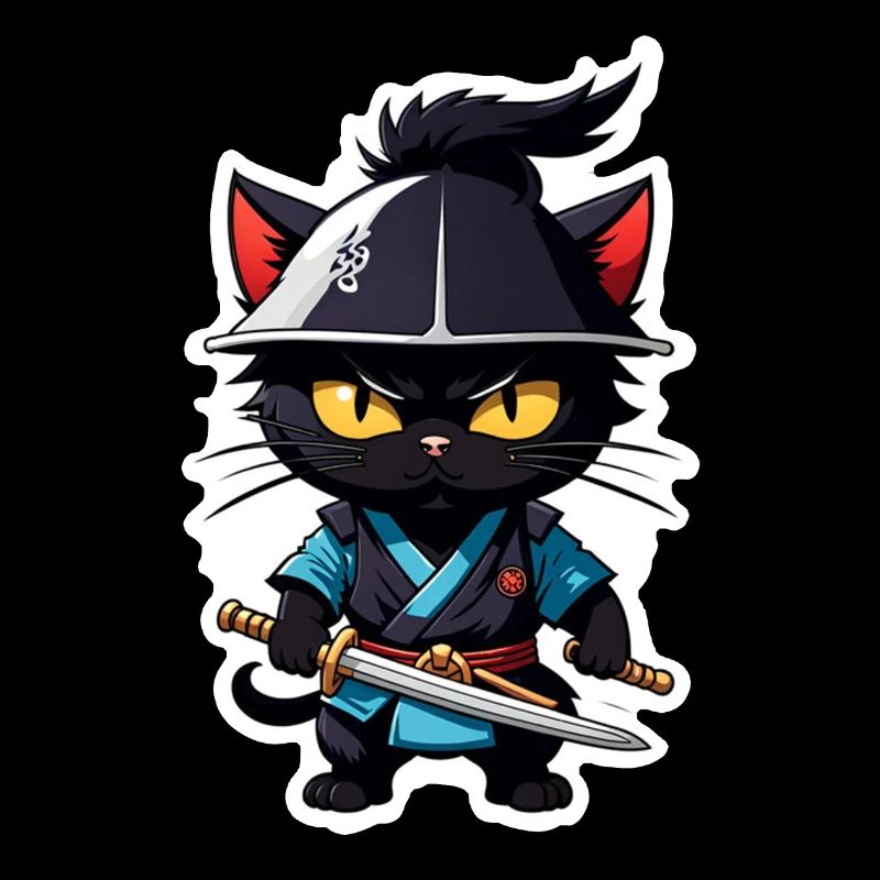 chat ninja - chaton samourai