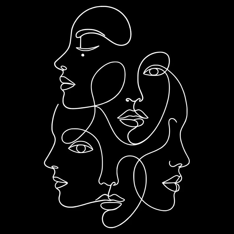 Minimalist One White Line Multi Face