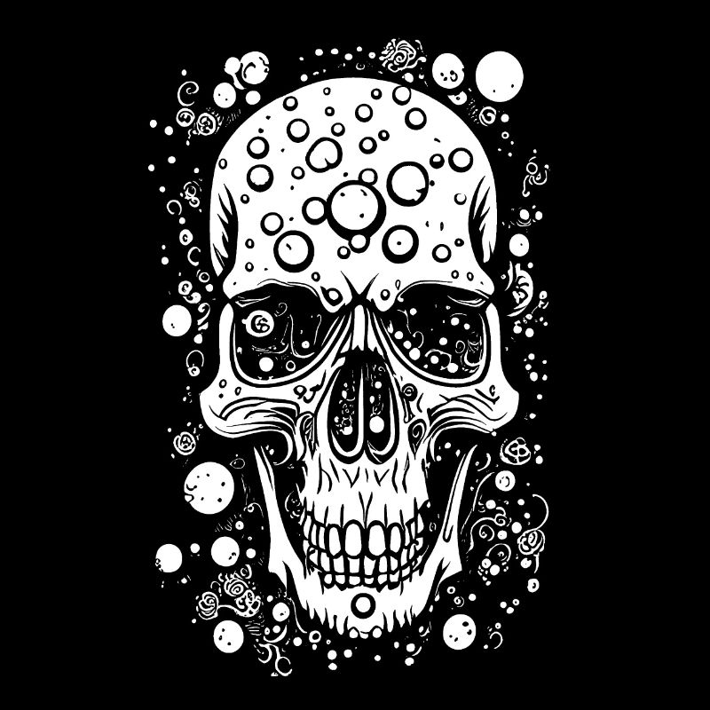 Large skull with bubbles