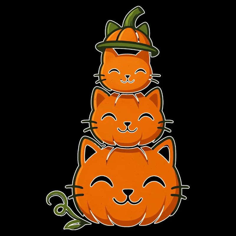 Happy Pumpkin Cat Stack