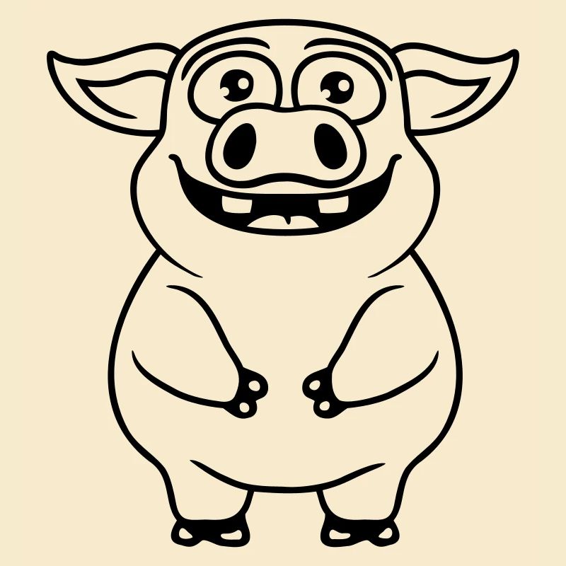 Comic glückliches kleines Schwein