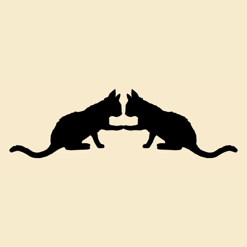 Silhouette 2 chats mignons