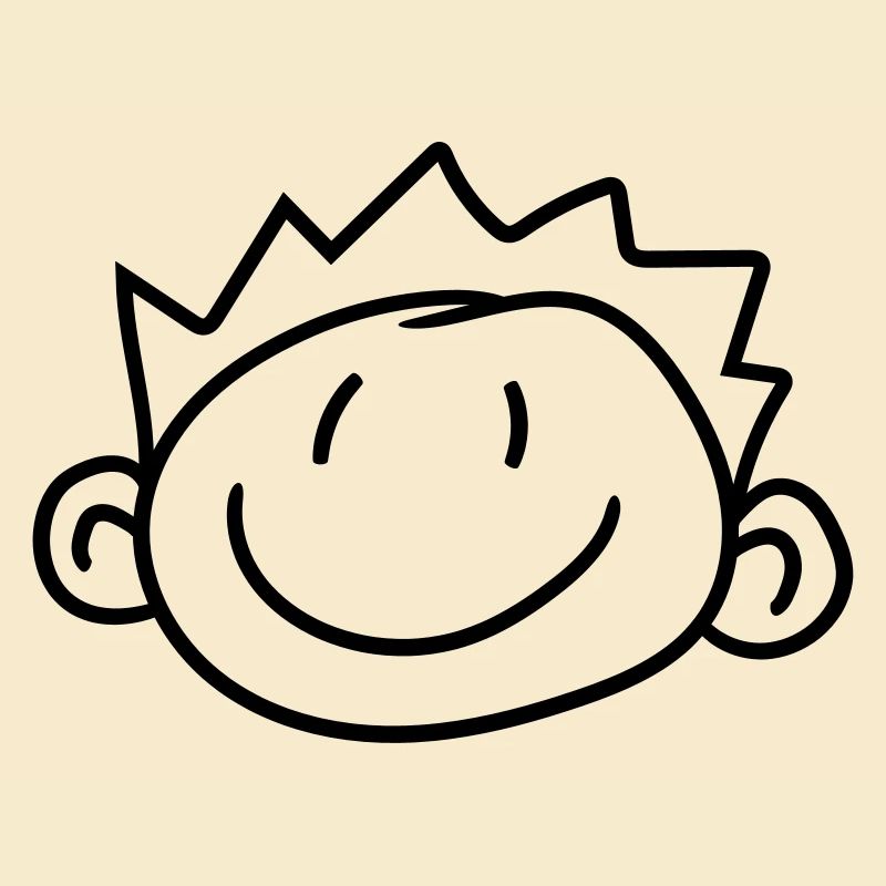 head face child painted scribble comic cartoon jun
