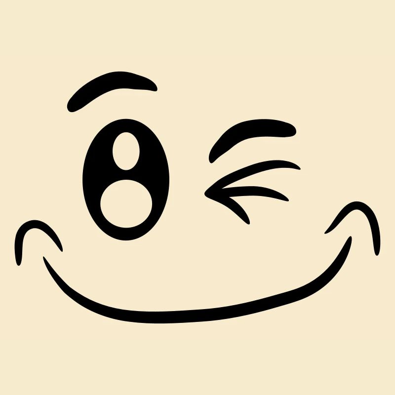 Visage comique drôle smiley clin d'oeil