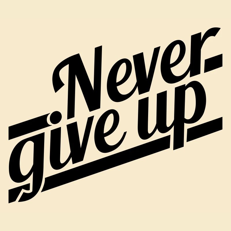 never give up erfolgreich logo durchhalten design