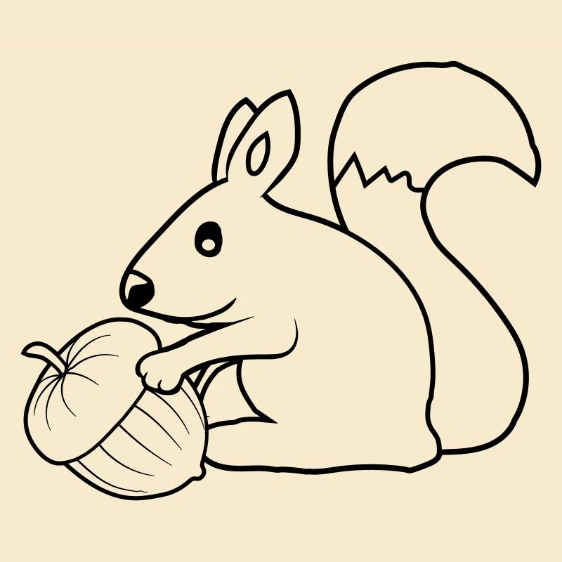 Fröhliches Eichhörnchen Eichel