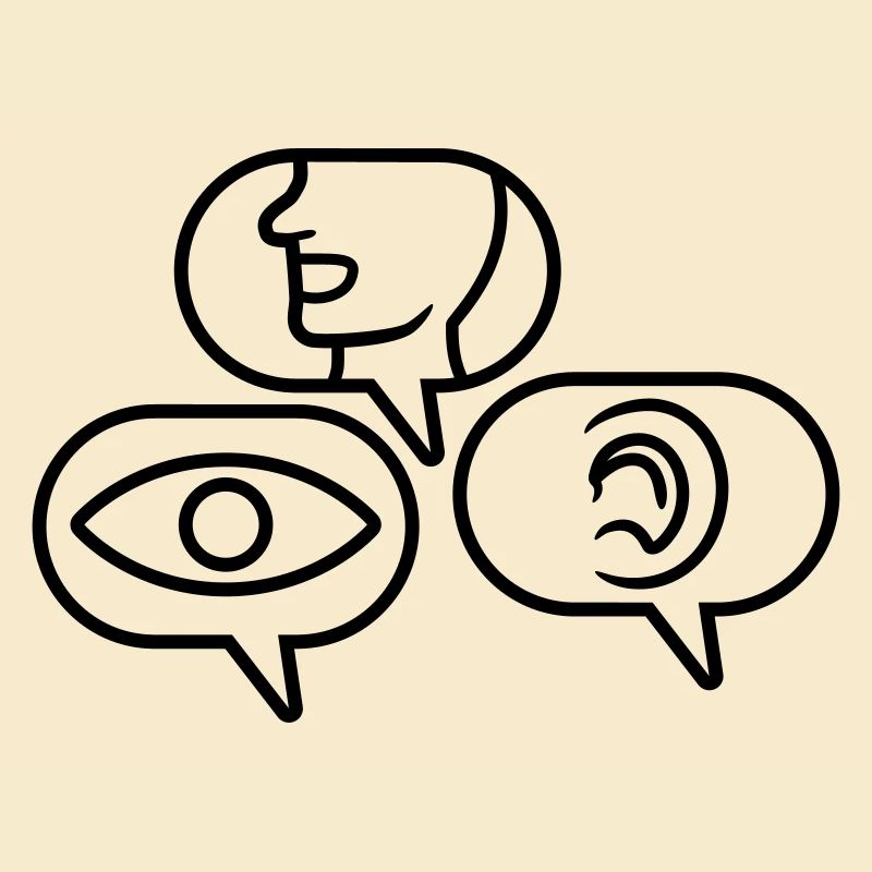 Speech bubbles See Hear Speak