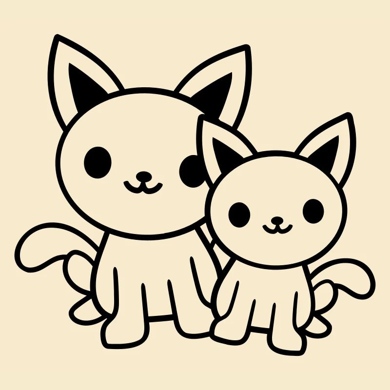 2 chats amis équipe équipage deux chatons de compagnie