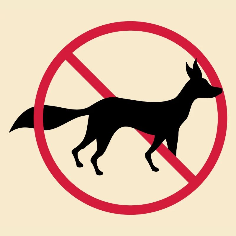 Panneau d’interdiction de renard, pas d’avis de zone
