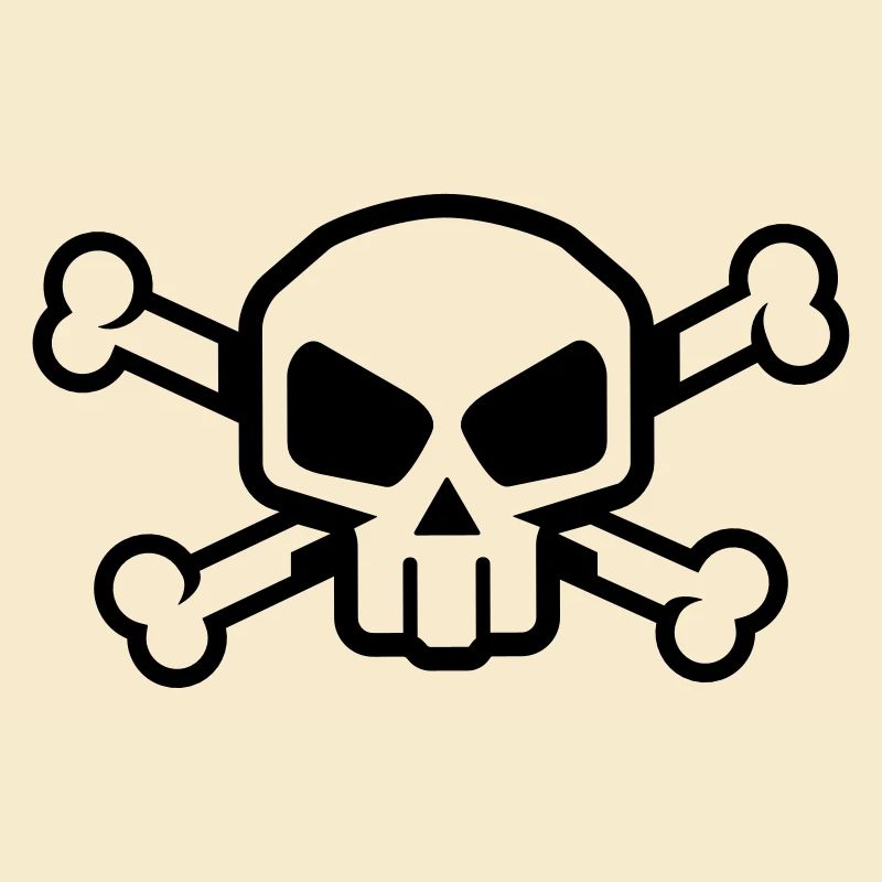 Totenkopf mit Knochen – Comic Skull Design
