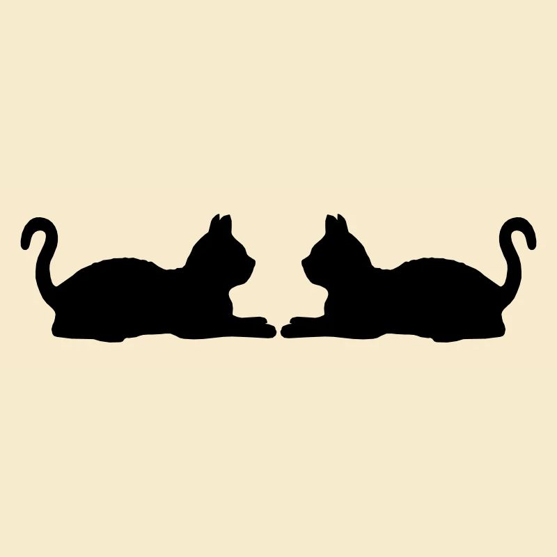 2 liegende Katzen Silhouette