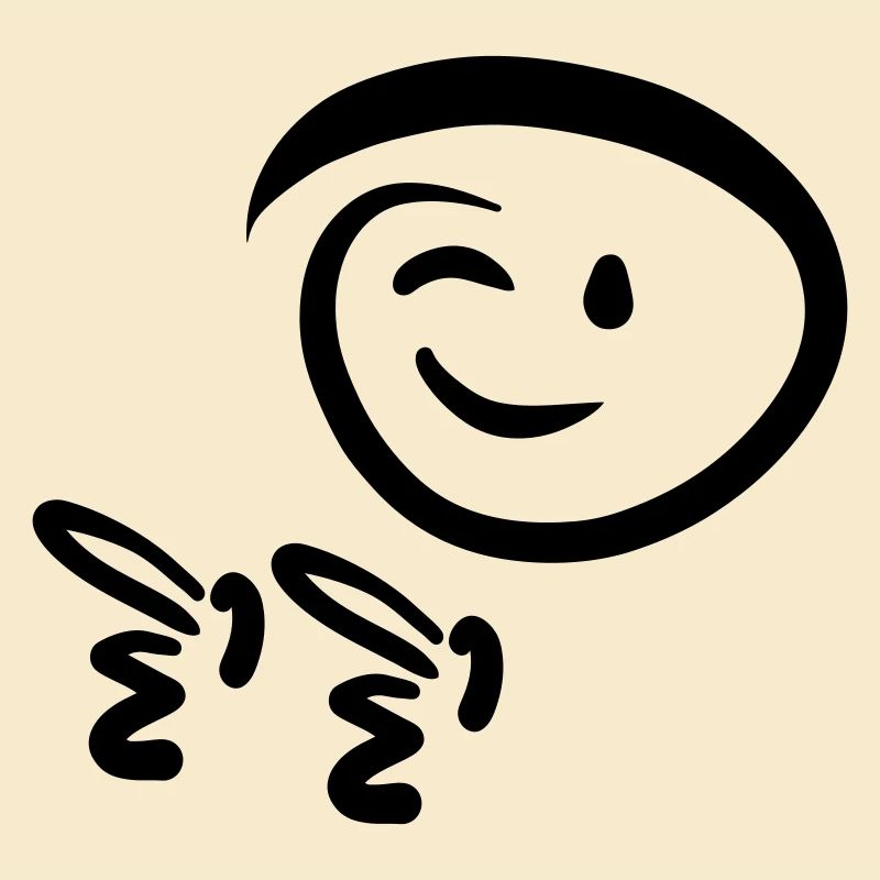 Face winks, shows pistol finger. Emoticon.