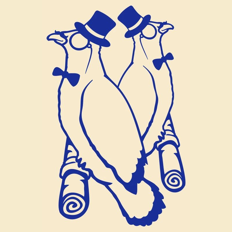 Sir Vögel Team Hut Monokel Brille 2 reiche Freunde