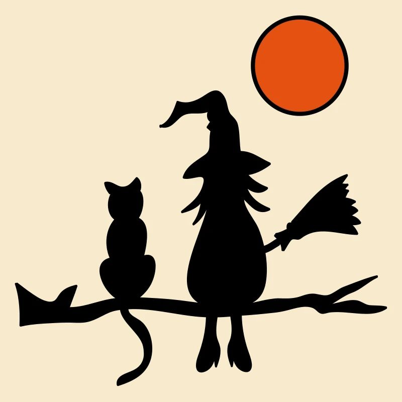 Hexe mit Katze