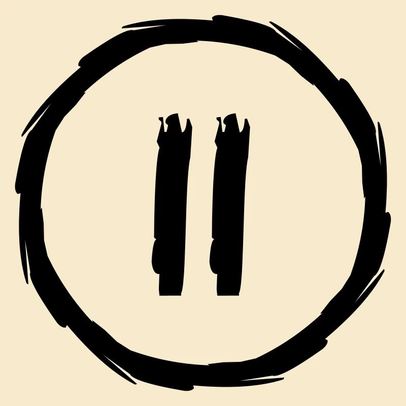 pause button number 2 play music buttons circles rings