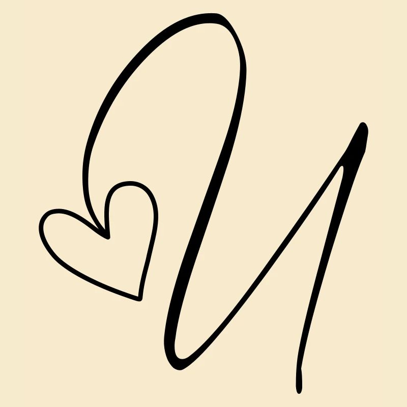 Buchstabe U Buchstabe-U Kalligrafie