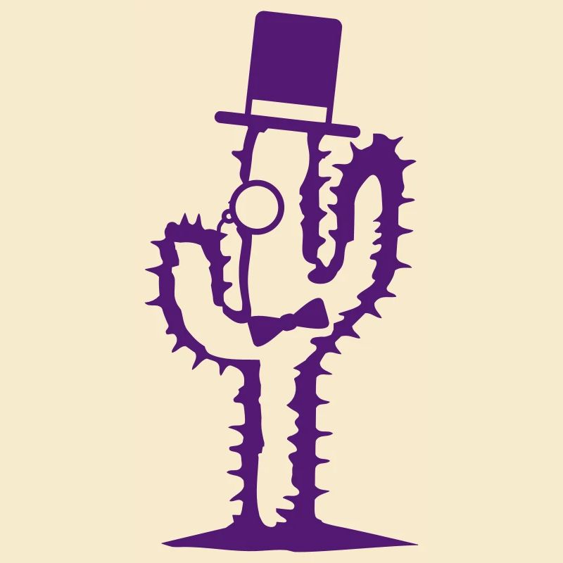 Cool Cactus Sir Genteman Mr. Top Hat Monocle