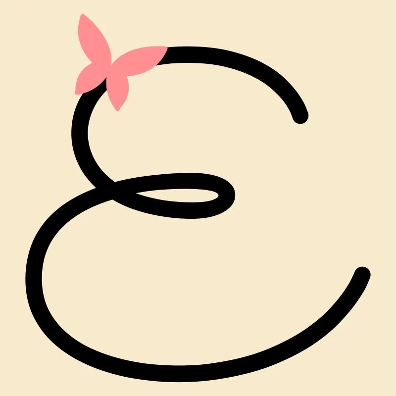 Buchstabe E Schmetterlingsbuchstabe