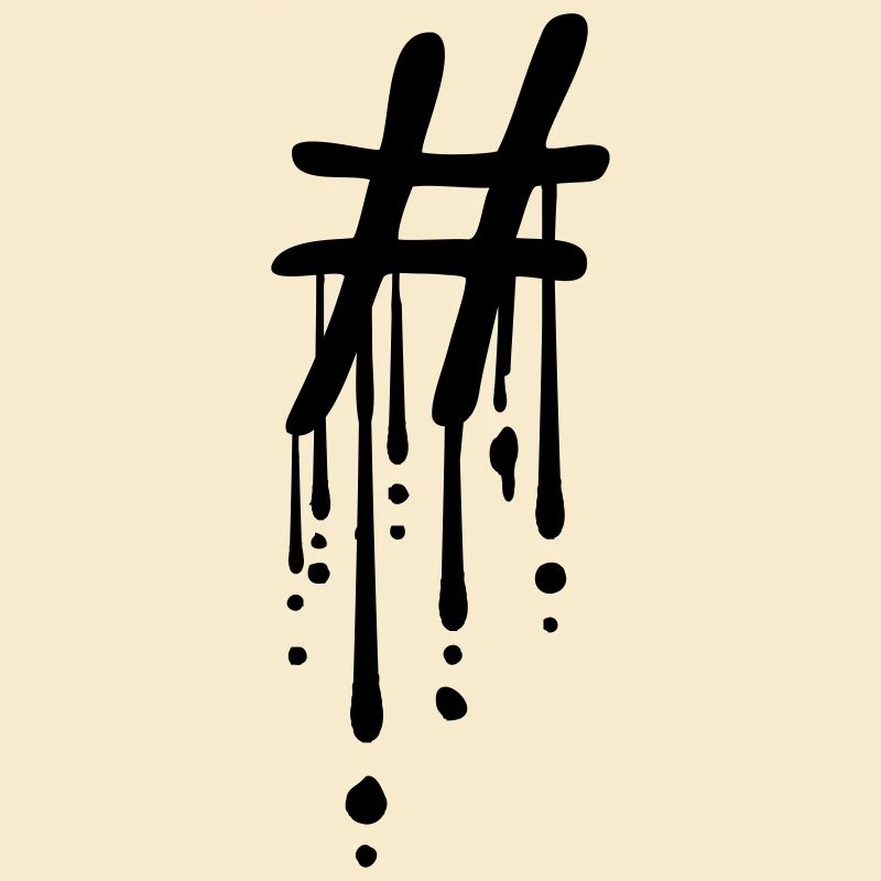 Graffiti drop hashtag