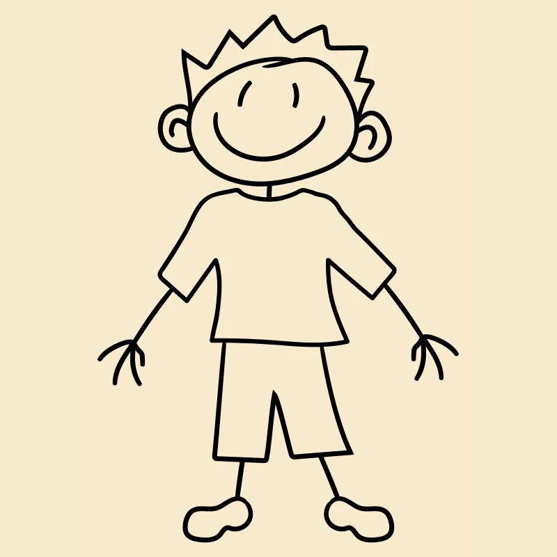 painted child scribble comic cartoon young man cool
