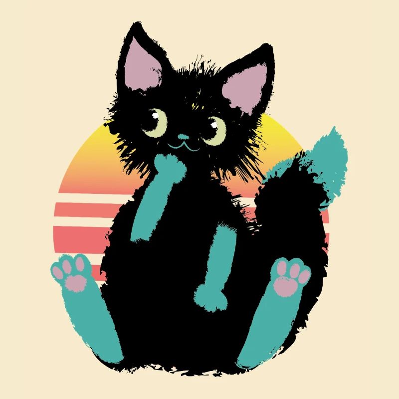 doodle chat blob, pense