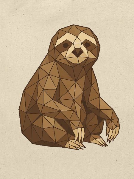 Geometrisches Faultier Low-Poly