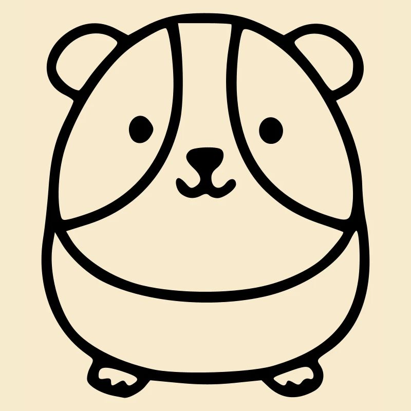 Mignon cochon d’Inde rond | Kawaii
