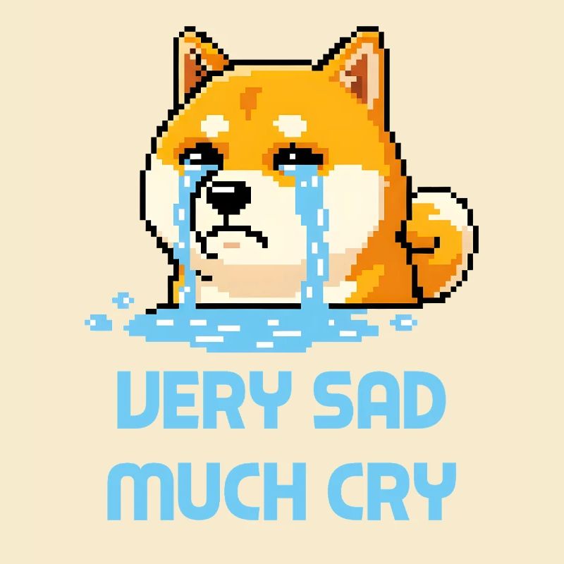 Very Sad Much Cry - Doge Meme Pixel Art
