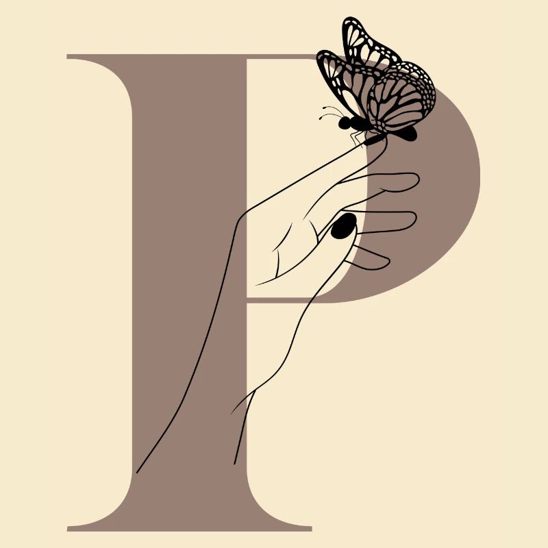 letter P Magic butterfly