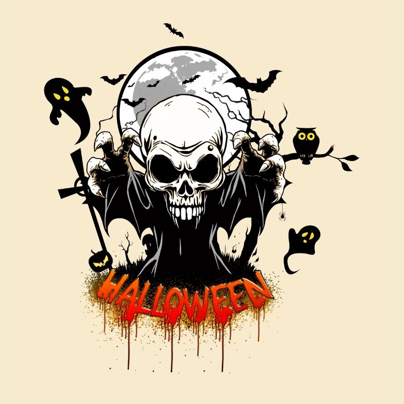 Skull with sharp teeth