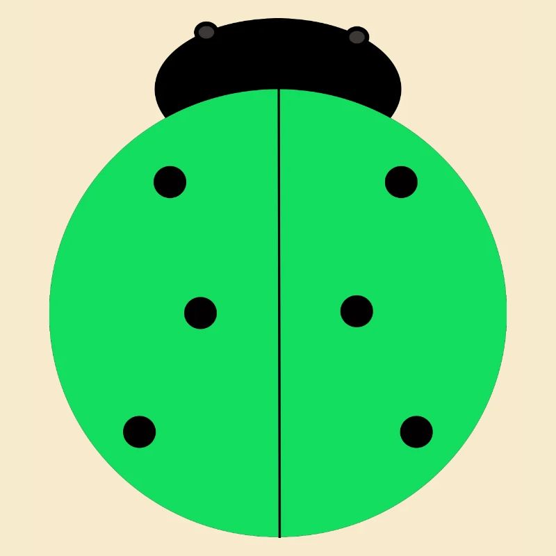 Green Ladybug with Black Spots