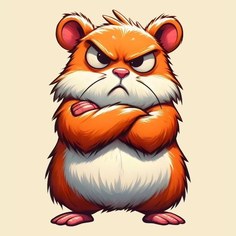 hamster grognon mécontent