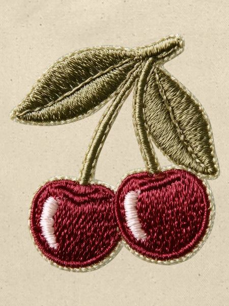 Kirschen Stickoptik Patch Design