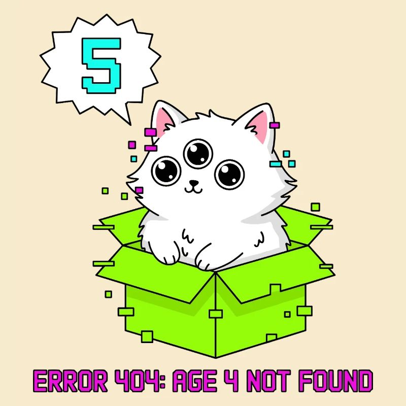Error 404 Katze 5. Geburtstag