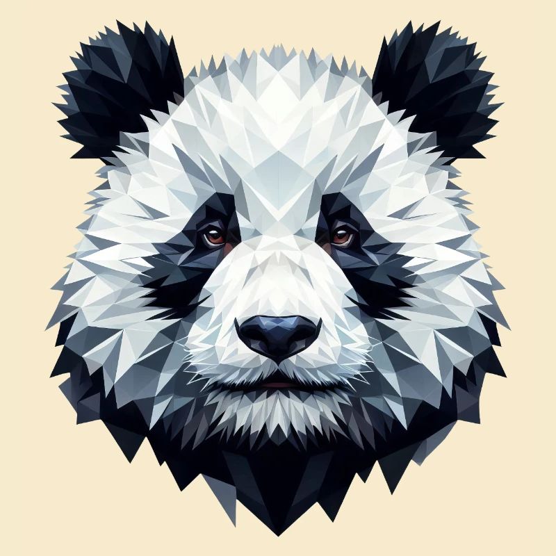 Panda Gesicht Polygon Kunst Geometrie