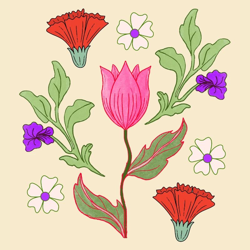 Tulip Bouquet Floral Pattern