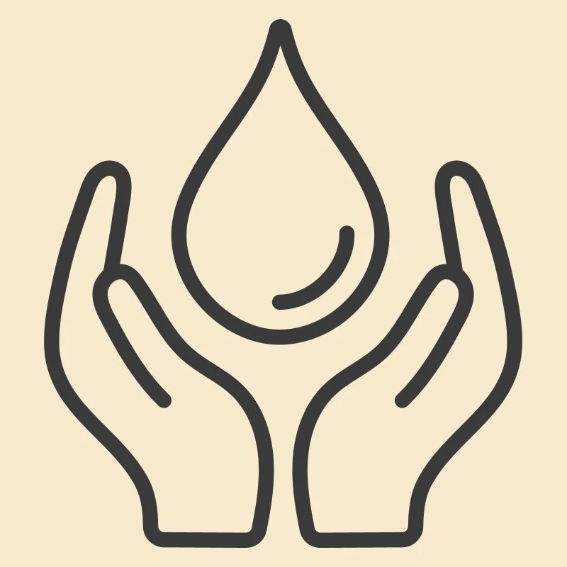 Mains protégeant Goutte d’eau Icône Logo