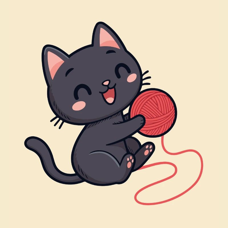 Red wool kitten soft pattern