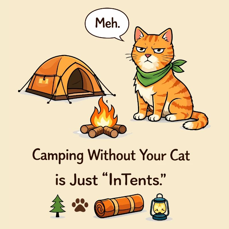 Tentbound Cat Campfire Meme